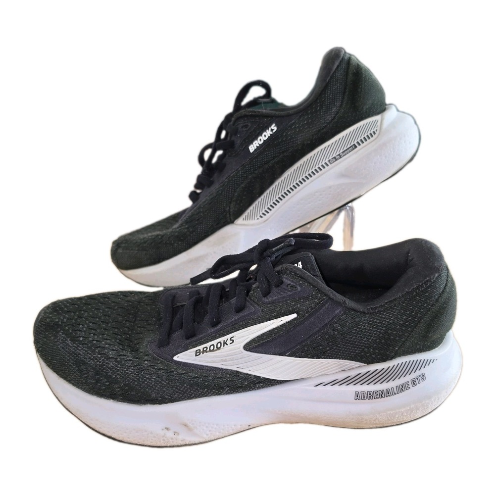 Brooks Adrenaline GTS 24 Black White Running Shoes Sneakers Women's Size 8 M